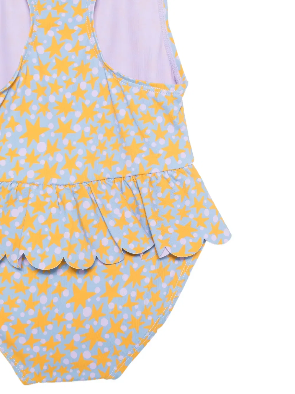 Купальник с оборками и принтом в виде звезд Stella Mccartney Kids, синий — фото 2