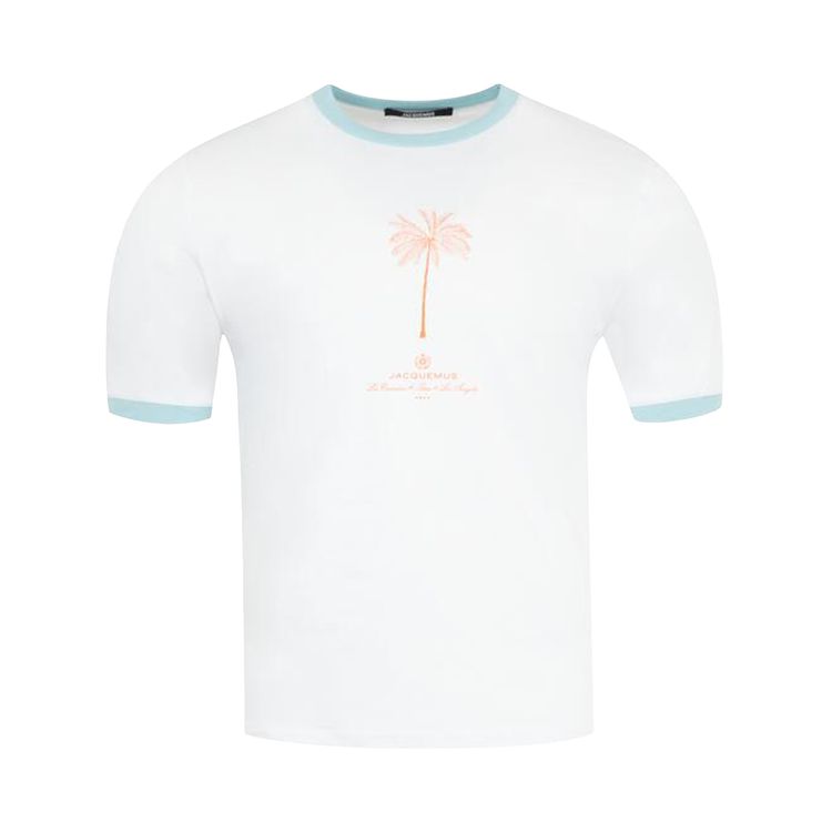 

Футболка Jacquemus Le T-Shirt Venice 'Palm Tree/White/Blue', белый