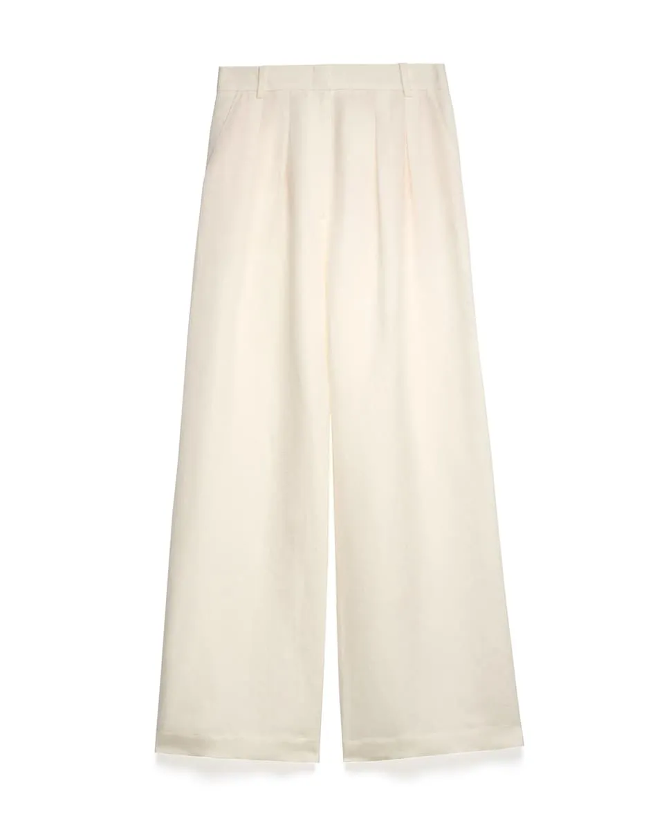 

Женские брюки свободного покроя со складками из льна Adolfo Dominguez, цвет Crudo