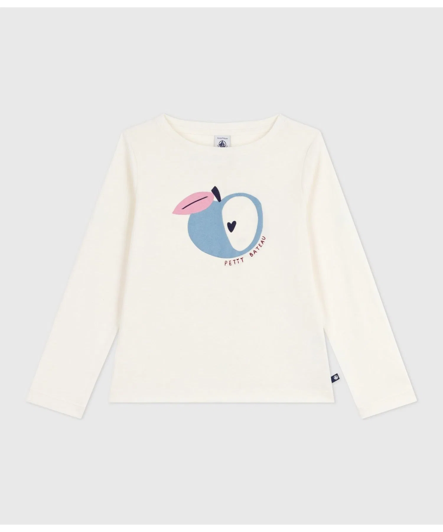 Детская футболка с длинными рукавами PETIT BATEAU с цветочным принтом белая