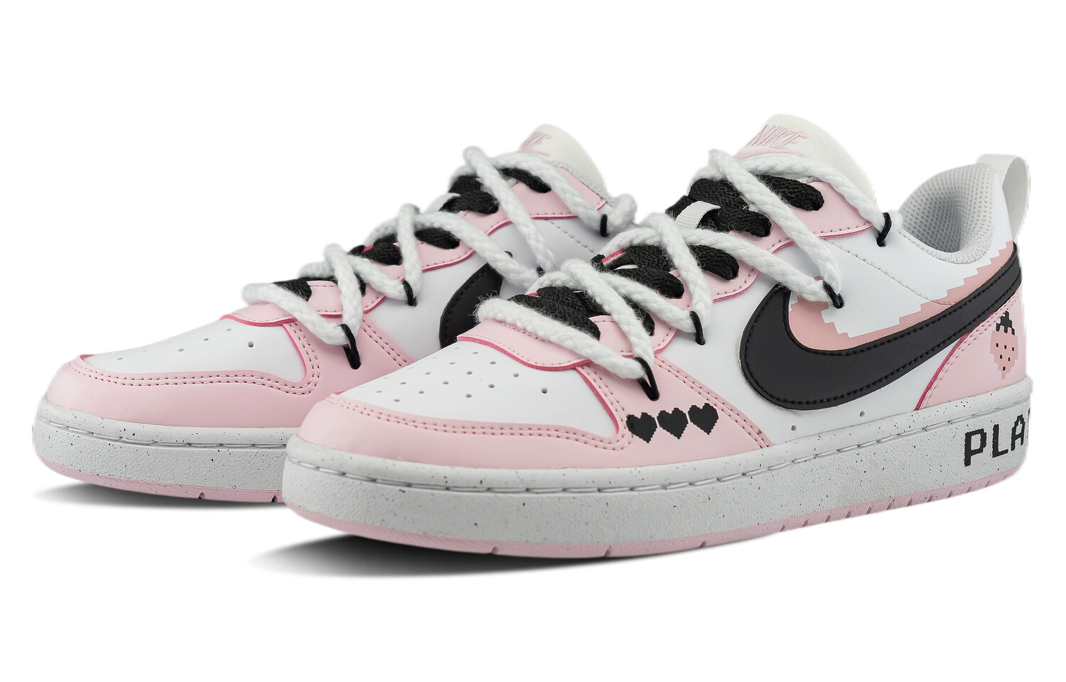 

Кроссовки Nike Court Borough Skateboarding Shoes Women's Low-top White/black, розовый