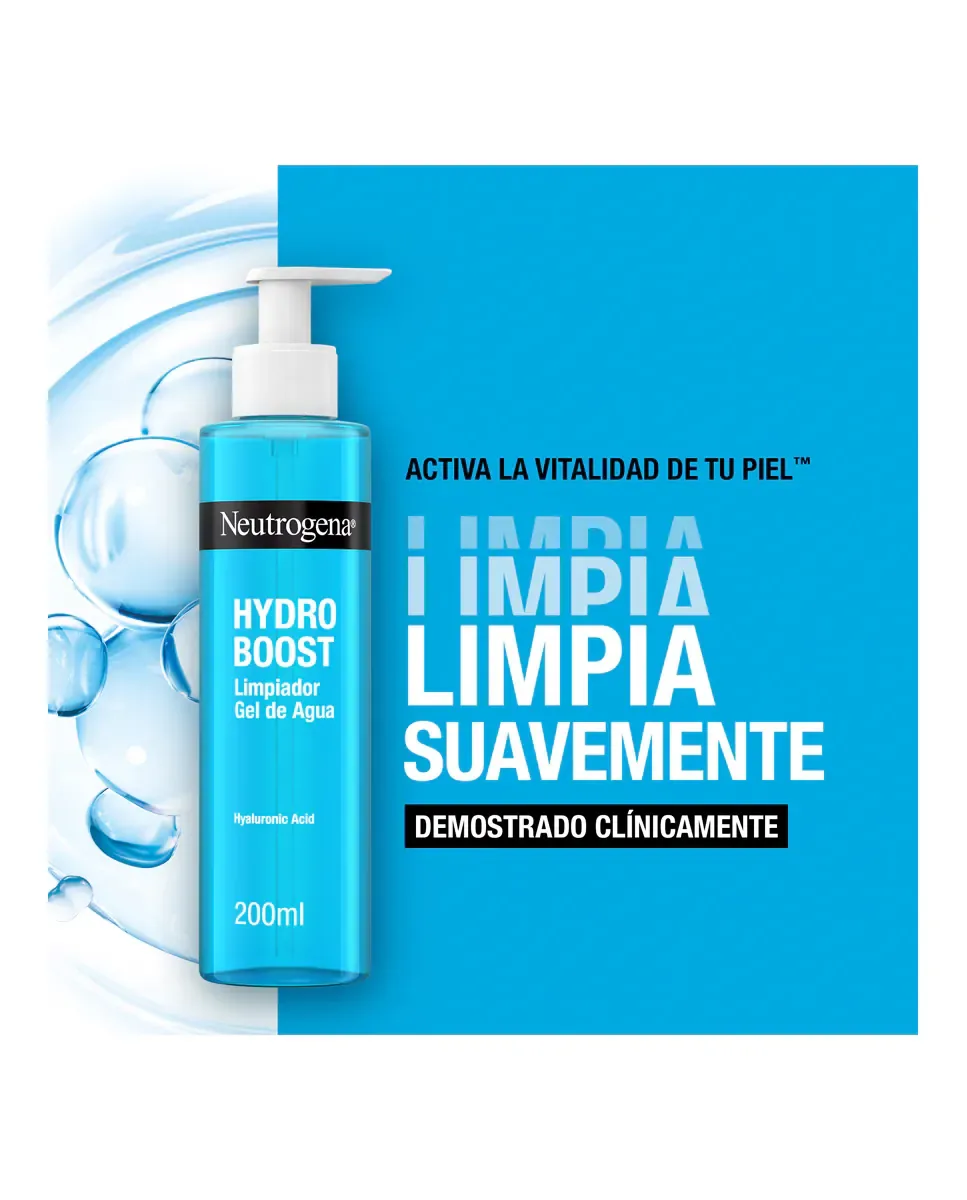 Гель для умывания Neutrogena — Гелевая водная очищающая Hydro Boost с гиалуроновой кислотой для чувствительной кожи, 200 мл — фото 2