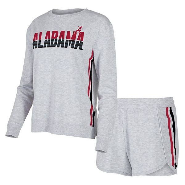 

Женский комплект для сна из трикотажа concepts sport gray alabama crimson tide cedar с длинным рукавом и шортами Unbranded
