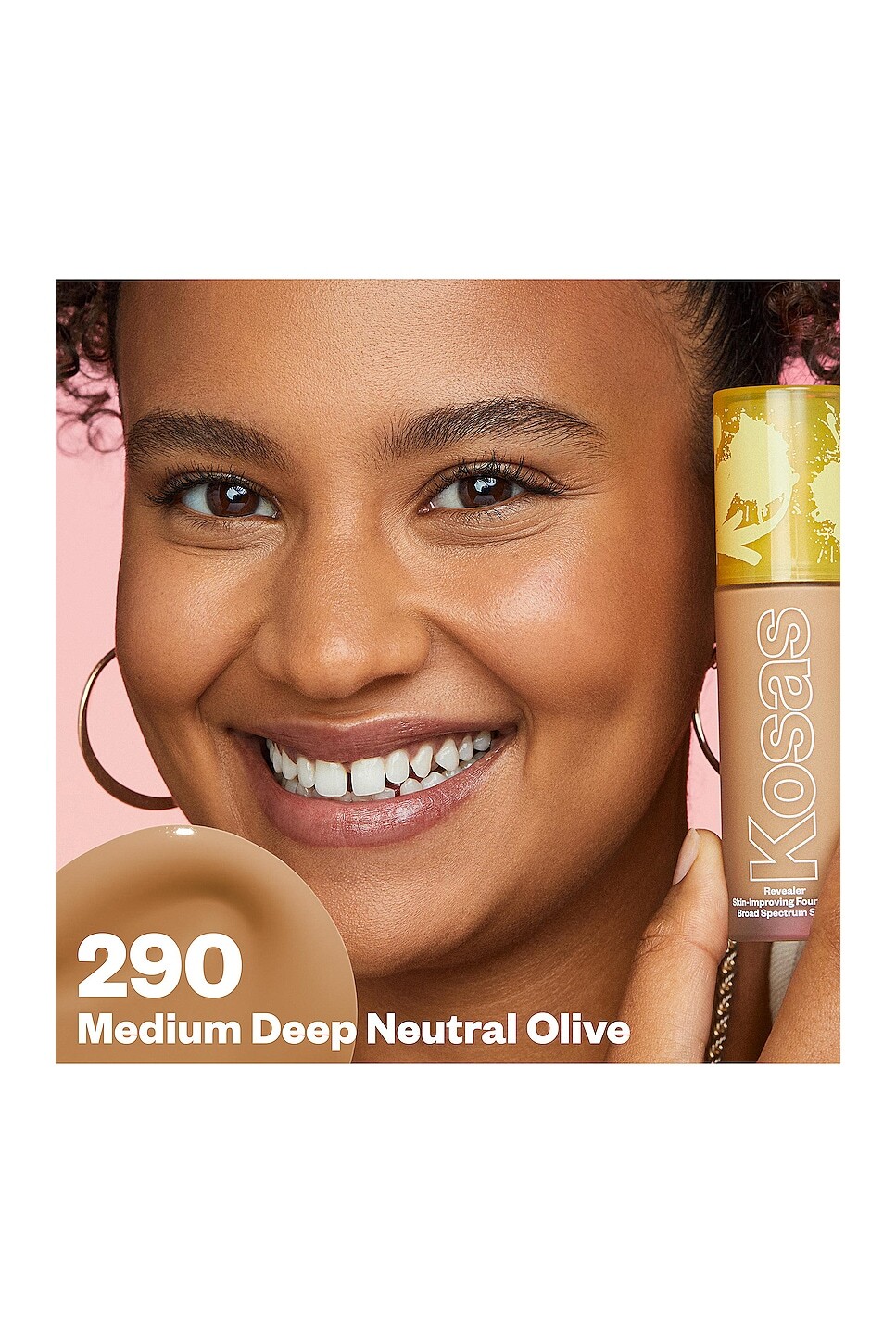 Тональный крем Kosas Revealer Skin Improving Foundation SPF 25, цвет Medium Deep Neutral Olive 290 — фото 3