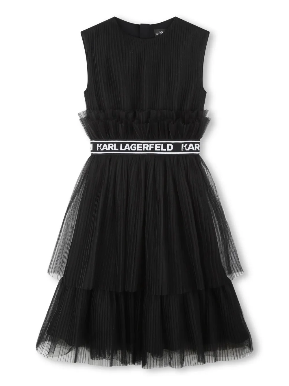 

Платье А-силуэта с тюлем KARL LAGERFELD KIDS, черный