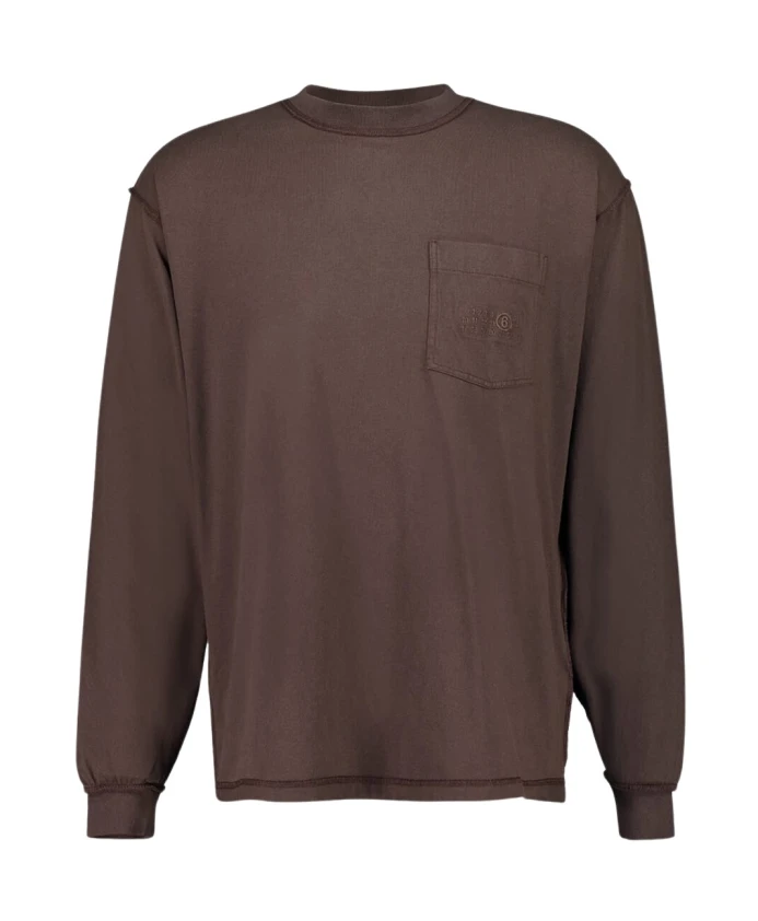 

Футболка с длинными рукавами Mm6 Maison Margiela, коричневый