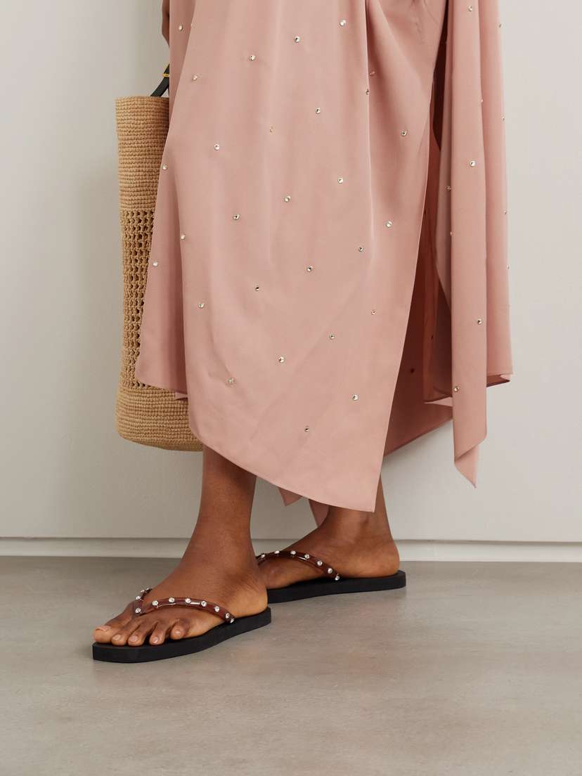Вьетнамки Taryn из ПВХ, украшенные кристаллами Loeffler Randall, черный — фото 2