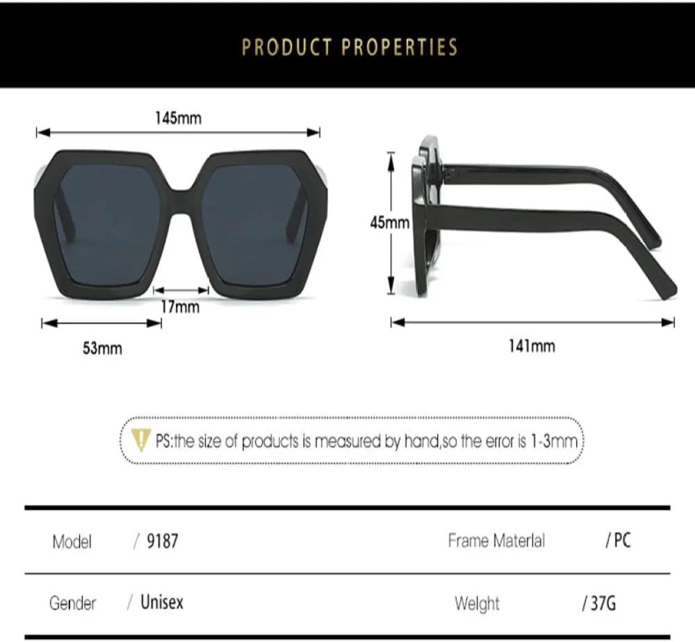 

Новые модные многоугольные солнцезащитные очки для женщин и мужчин, большие, роскошные, стильные, элегантные, с защитой от УФ-излучения UV400 TYUVIVO, White Gray