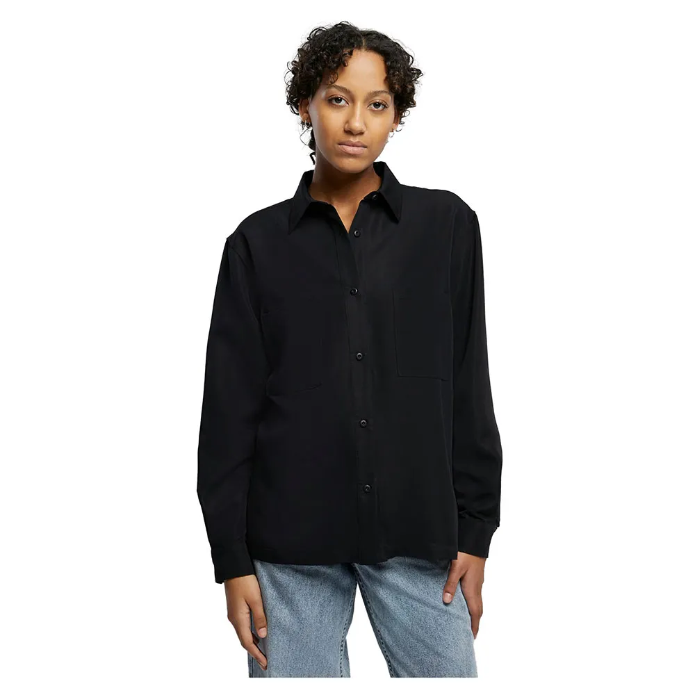 

Рубашка с длинным рукавом Urban Classics Oversized Twill, черный