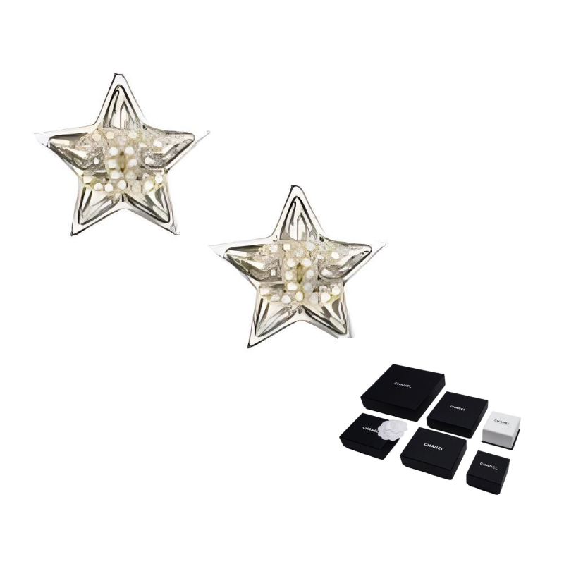 

23S искусственный фианит/стразы, металлические серьги women's CHANEL