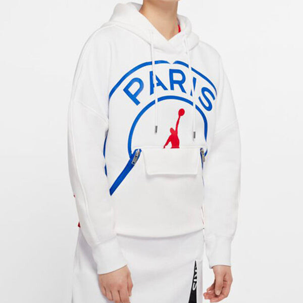 Толстовка (WMNS) Air Jordan Brand AS W J PSG FLC Paris Saint-Germain Knit White, белый — фото 3