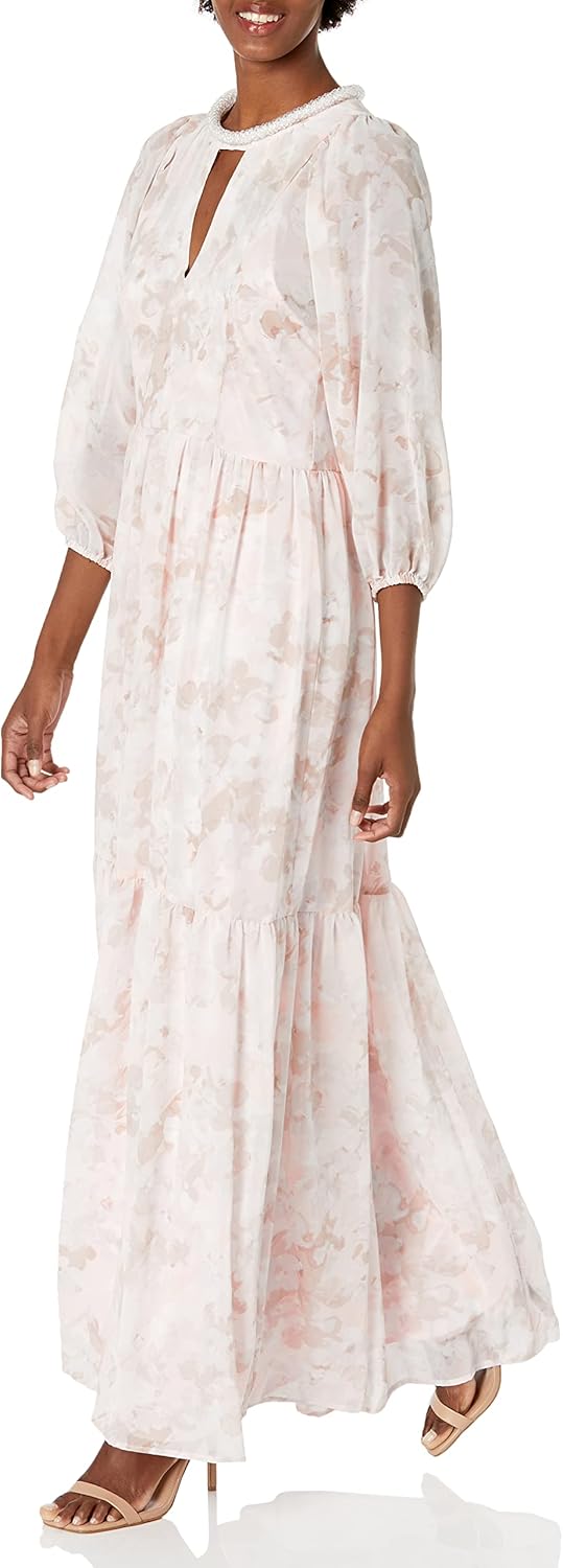 

Женское платье Calvin Klein с длинными рукавами и цветочным принтом, Blush Multi