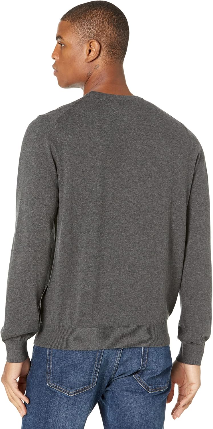 Мужской однотонный свитер с круглым вырезом Tommy Hilfiger, Grey Heather — фото 2