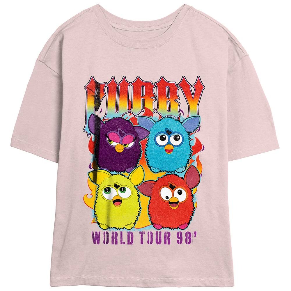 

Футболка Furby World Tour '98 для юниоров с рисунком скиммера Licensed Character, цвет Blush