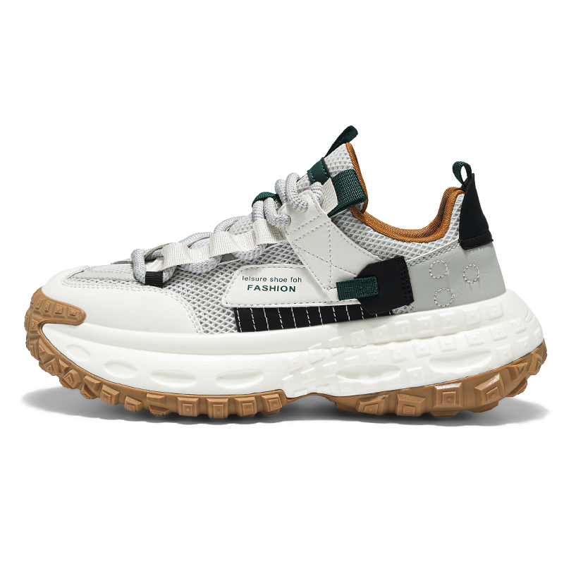 

AD Серо-зеленые противоскользящие износостойкие дышащие массивные низкие кроссовки мужские, цвет Gray Green