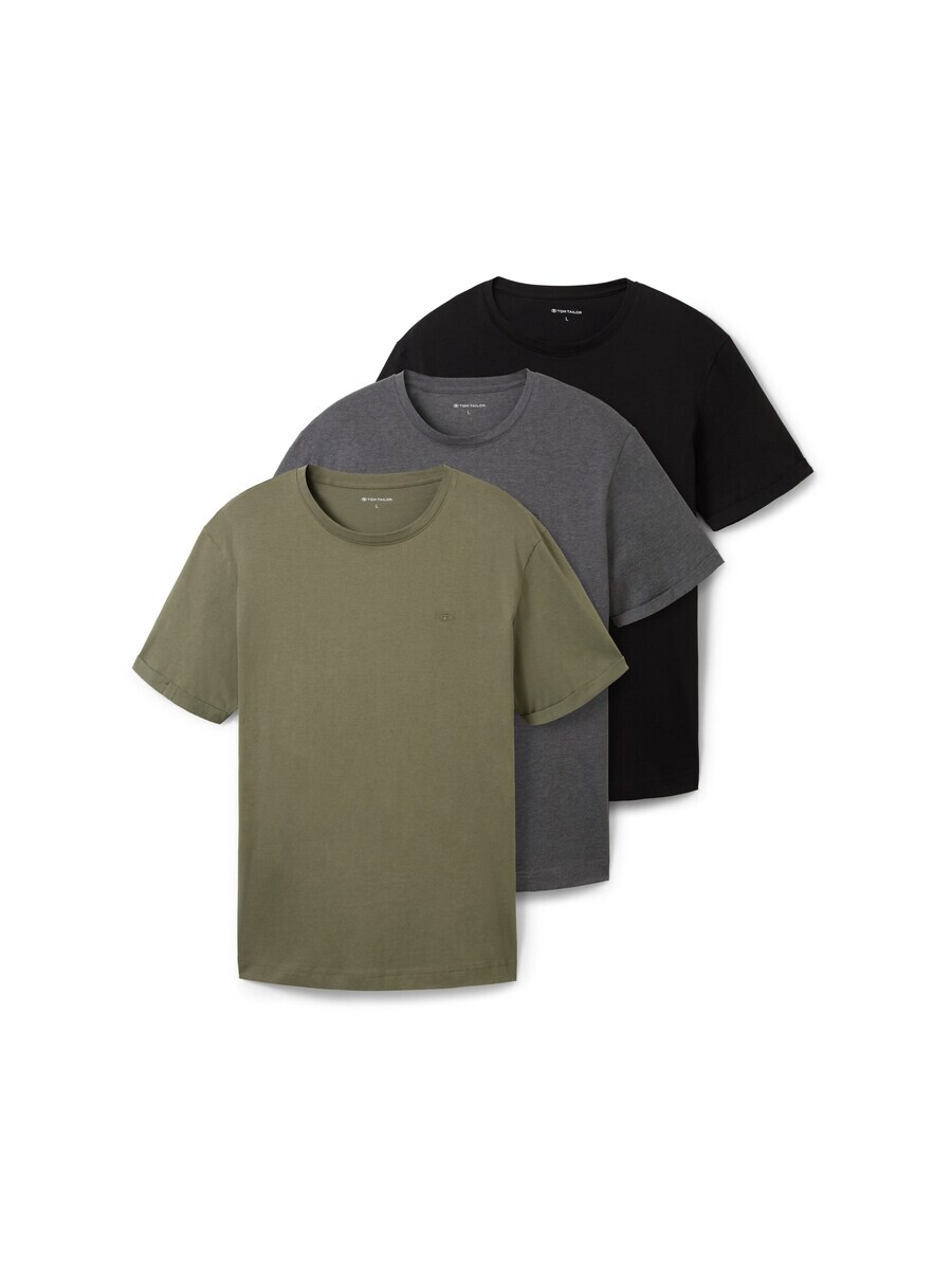 

Классическая футболка TOM TAILOR Shirt, цвет mottled grey/olive/black