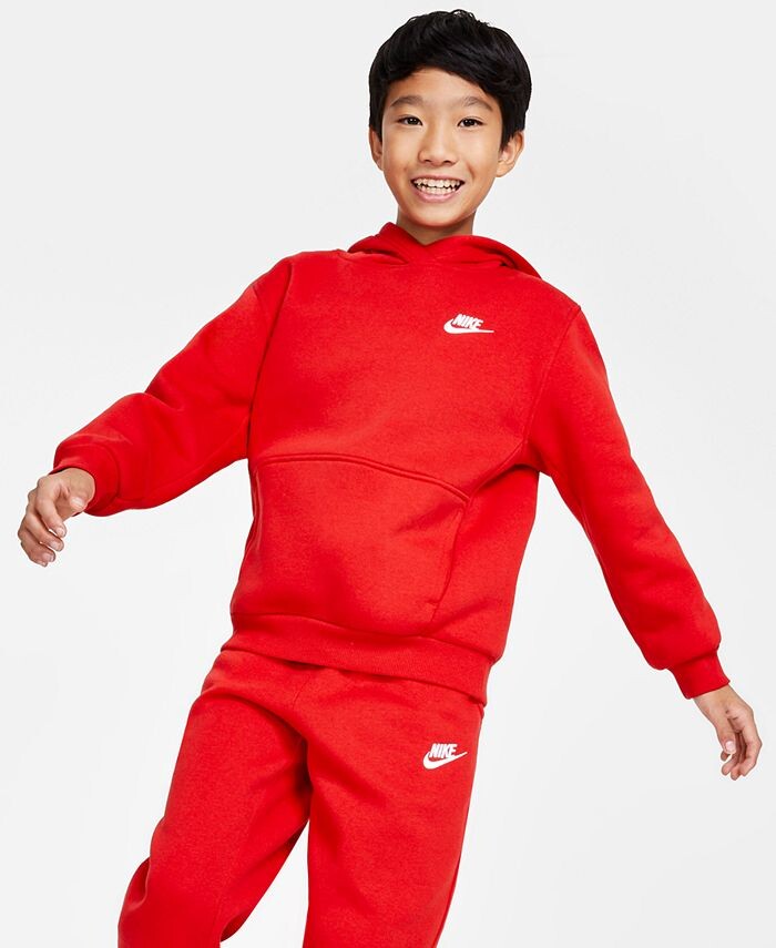

Спортивная одежда Флисовый пуловер с капюшоном Big Kids Club Nike, красный
