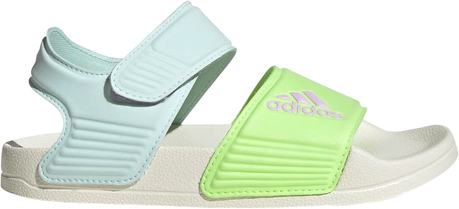 Сланцы Adidas Kids Adilette, желтый/сиреневый/мятный — фото 2