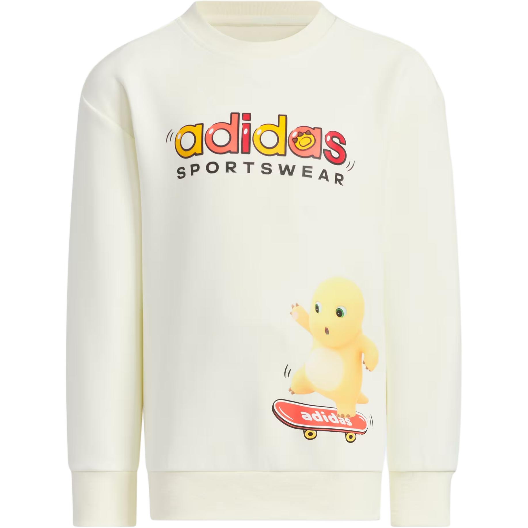 Детская повседневная спортивная одежда X Nailong Lianmingkuan Adidas, цвет экрю и легендарная тушь — фото 4