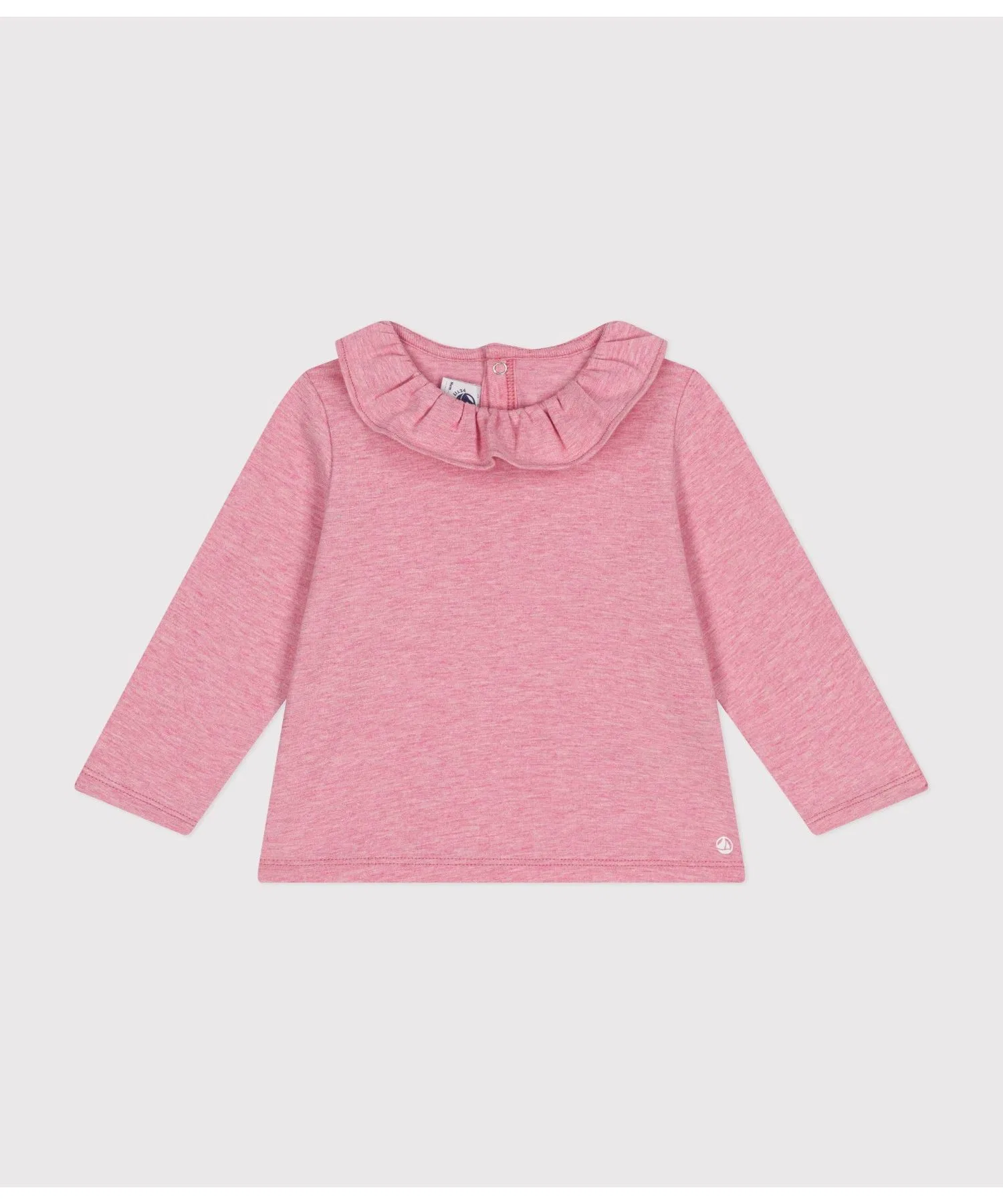 Детская блузка с длинными рукавами Petit Bateau розовая
