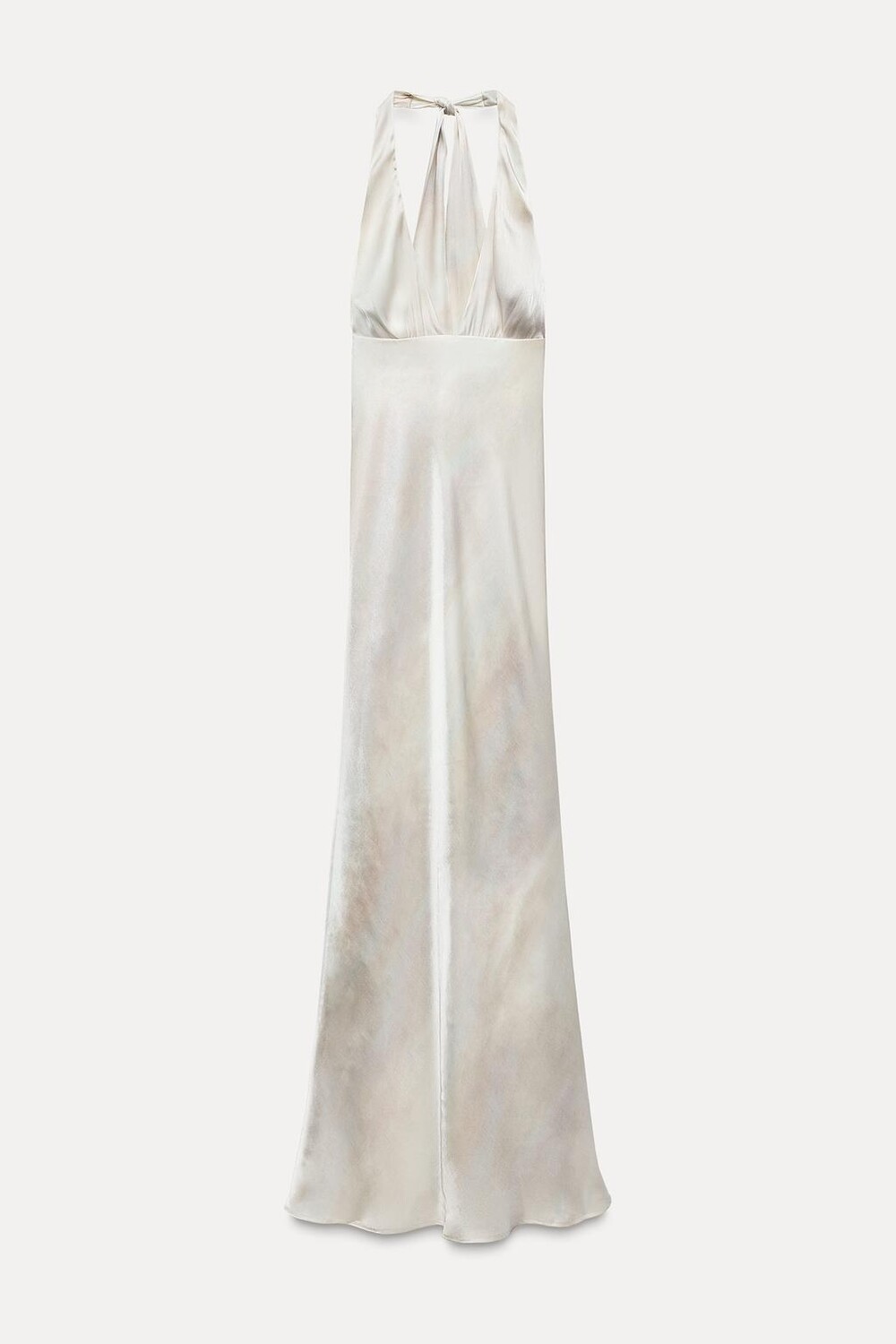 

Длинное атласное платье с халтером ZARA, цвет only one