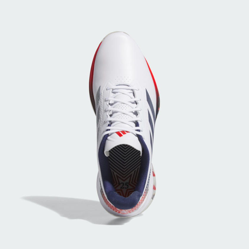 Мужские гольф-кроссовки Adidas Adizero ZG Spikeless, белый/темно-синий/красный — фото 2