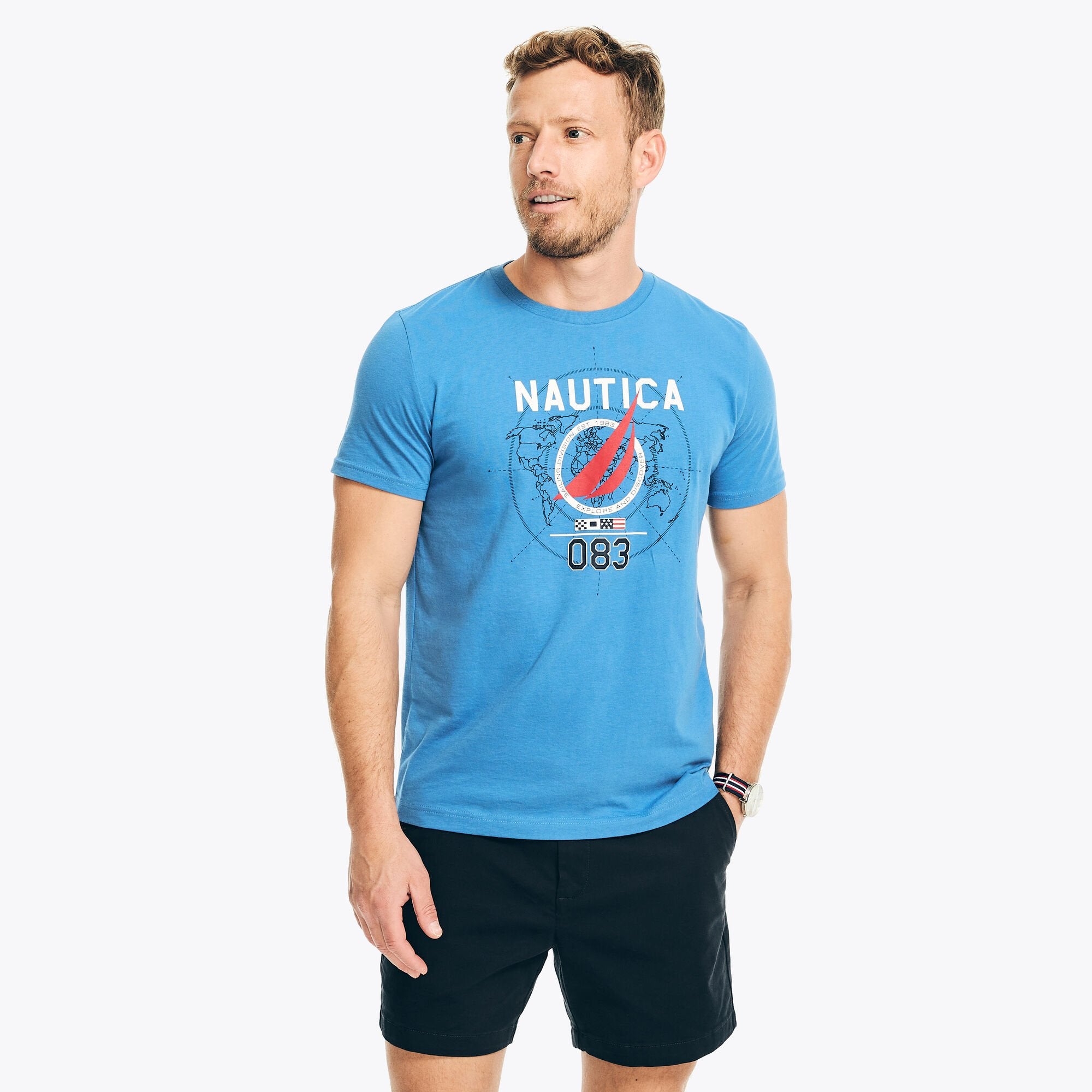 

Футболка с рисунком Nautica Mens Sailing Division, цвет star sapphire