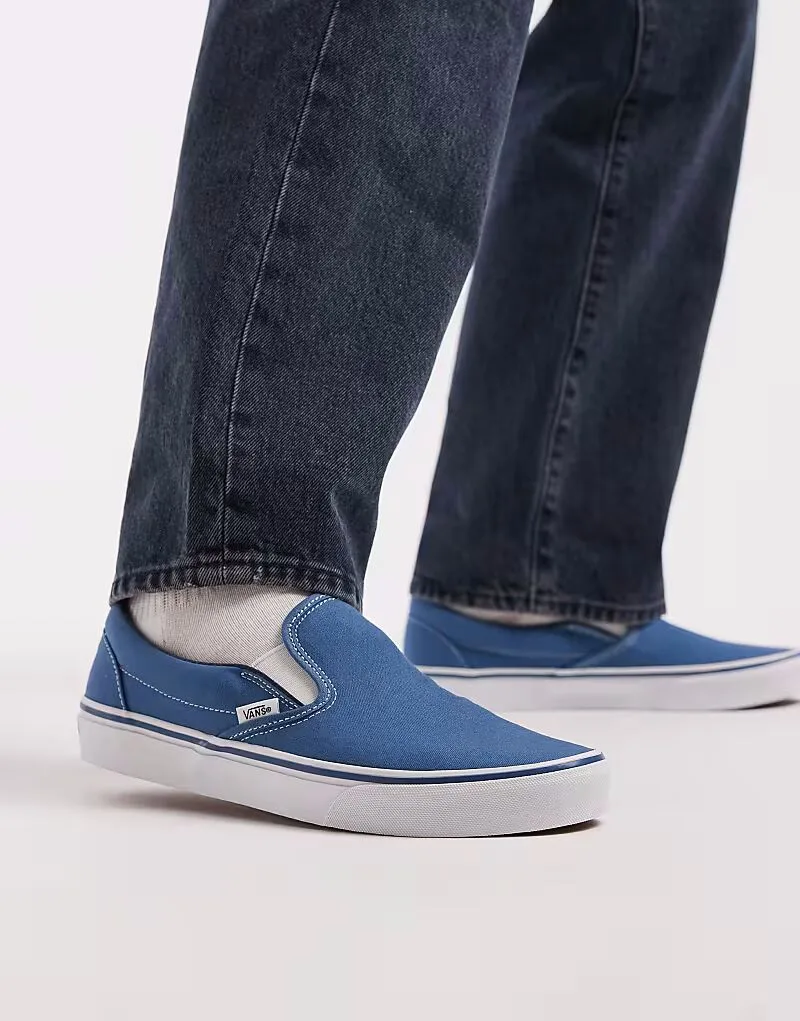 Кроссовки Vans Classic без шнурков, темно-синие