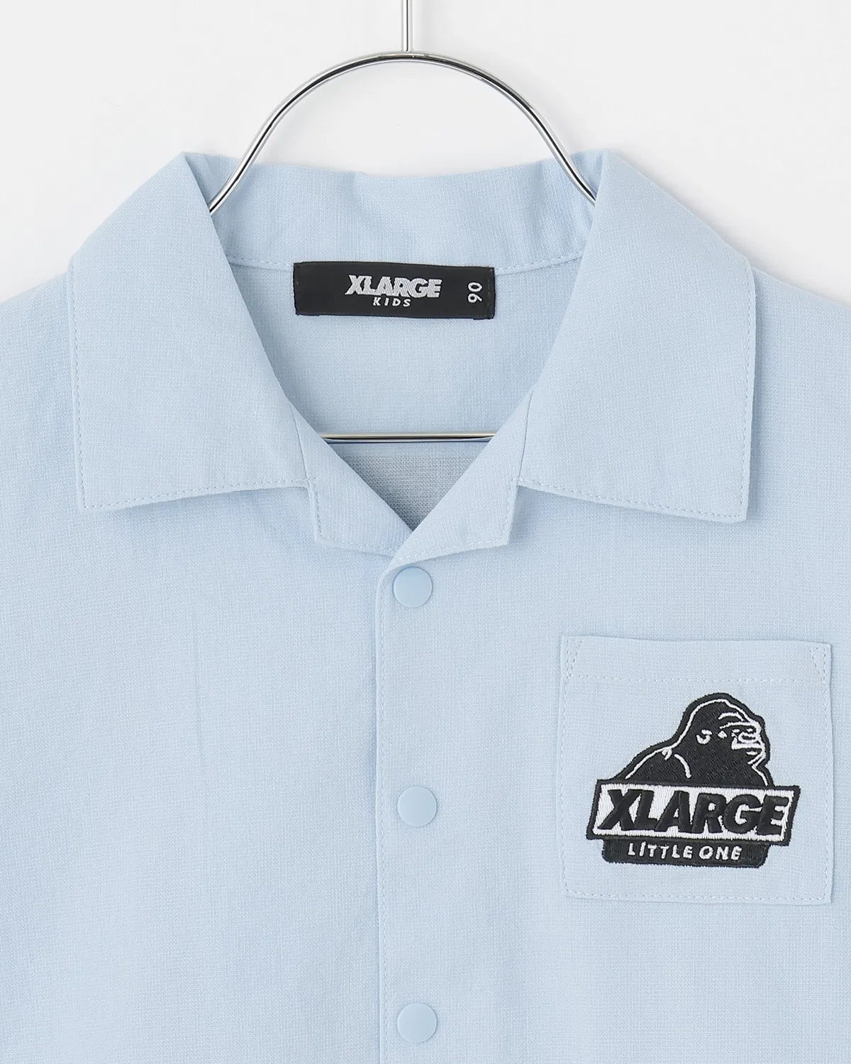 Детская хлопковая рубашка с банданным принтом XLARGE KIDS, светло-голубая — фото 3