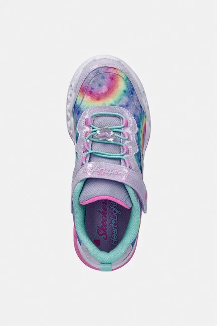 Кроссовки детские с блестками Flutter Heart Lights Groovy Swirl Skechers, фиолетовый — фото 4