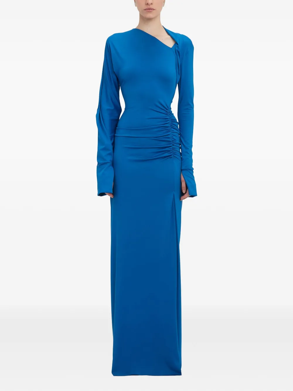 

Платье макси с драпировкой VICTORIA BECKHAM, синий