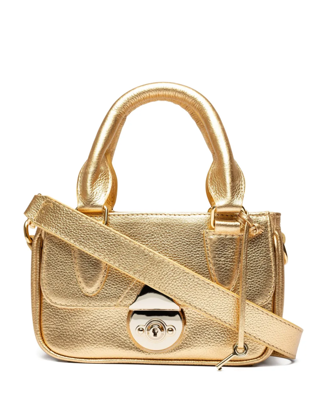 

Сумка-тоут Mini Sarah из металлизированной кожи Sarah Chofakian, золотой