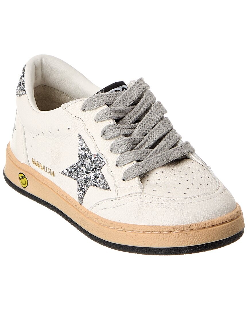 

Новые кроссовки Golden Goose Ballstar из кожи с блестками, белый