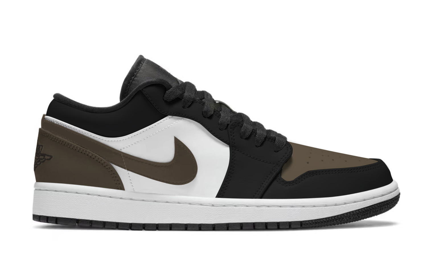 Air 1 Black Magic Khaki Black F нескользящие устойчивые к истиранию низкие детские баскетбольные кроссовки Jordan, черный коричневый — фото 3