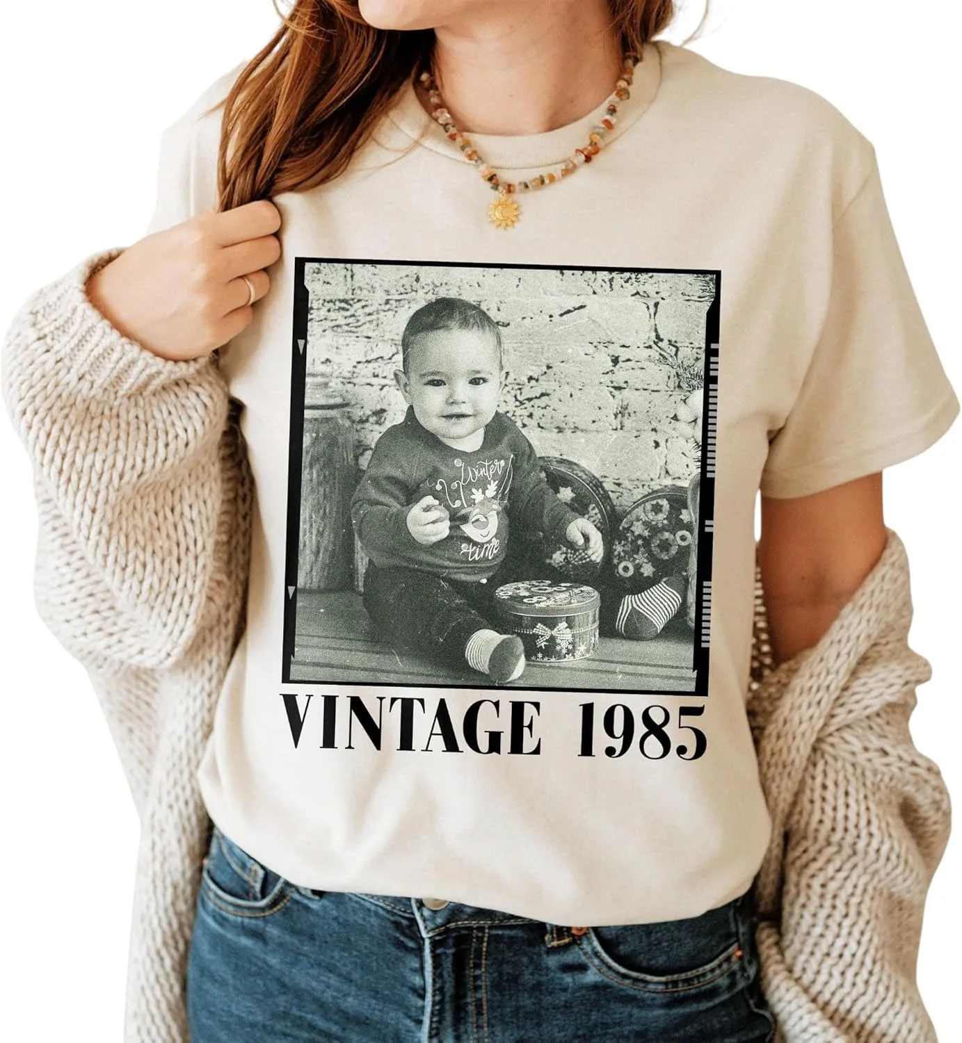 

Футболка на день рождения с фото и годом, Vintage Est. 1995