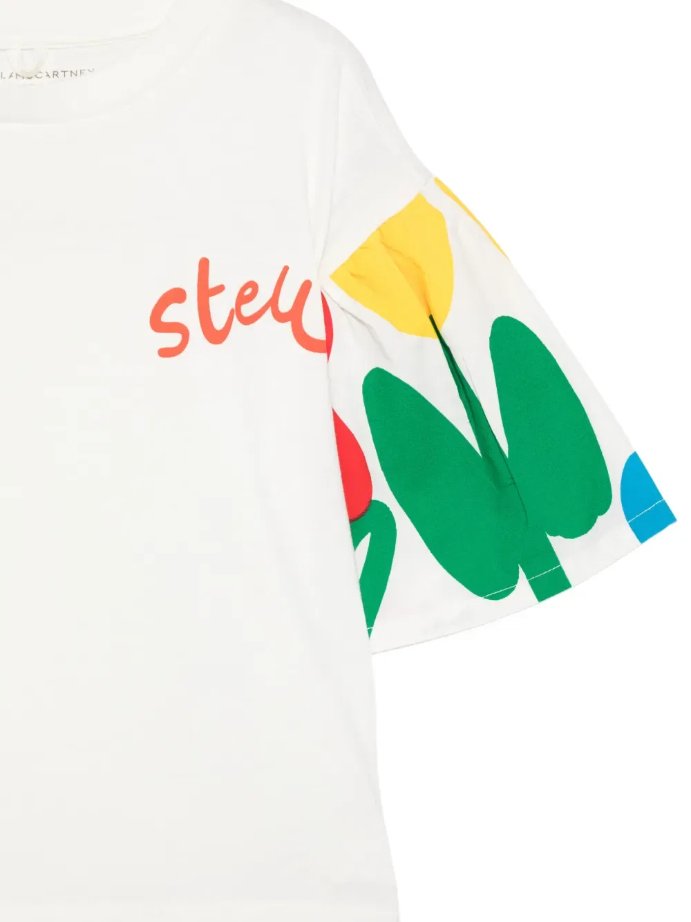 Футболка с принтом на рукаве Stella Mccartney Kids, белый — фото 3