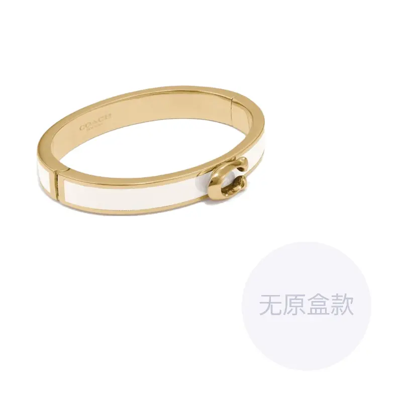 

Позолоченные браслеты для женщин бело-золотого цвета COACH, белый/золотой