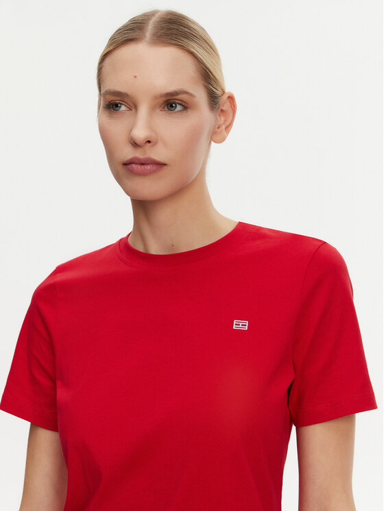 Футболка обычного кроя WW0WW45522 Tommy Hilfiger, красный — фото 4