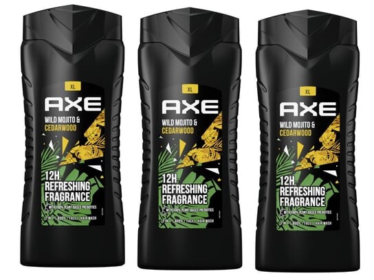 

Мужской гель для душа, 3x400 мл Axe, Wild Mojito