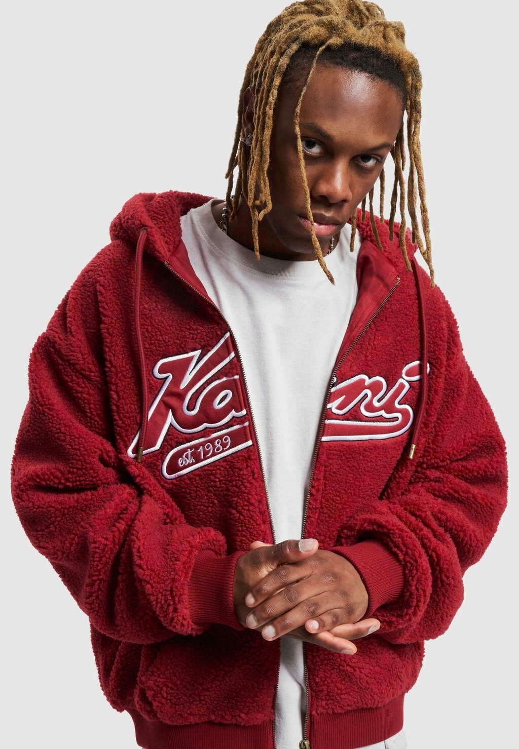 

Толстовка на молнии VARSITY TEDDY FULL ZIP Karl Kani, красный
