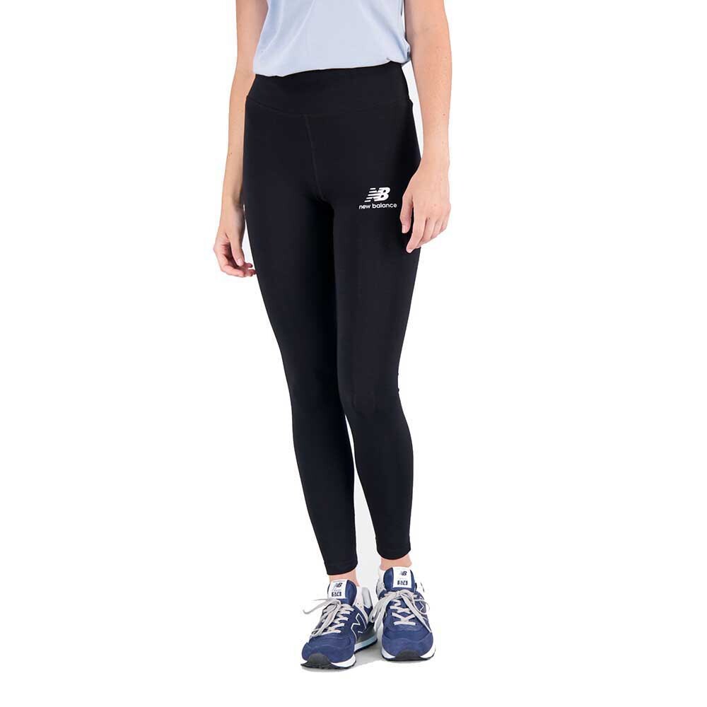 

Леггинсы New Balance Essentials Stacked Logo Cotton, черный