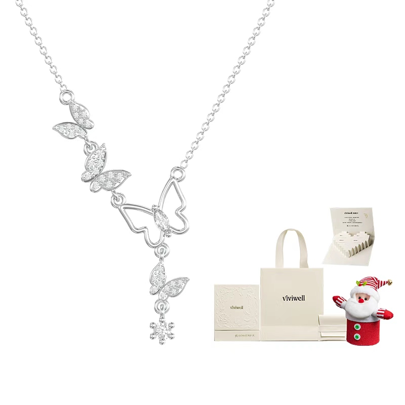 

Нишевое дизайнерское ожерелье для женщин VIVIWELL, Tassel Butterfly Necklace + Christmas Gift Box