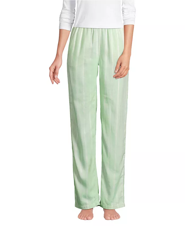 

Женские пижамные брюки из фланели с принтом Lands' End, зеленый