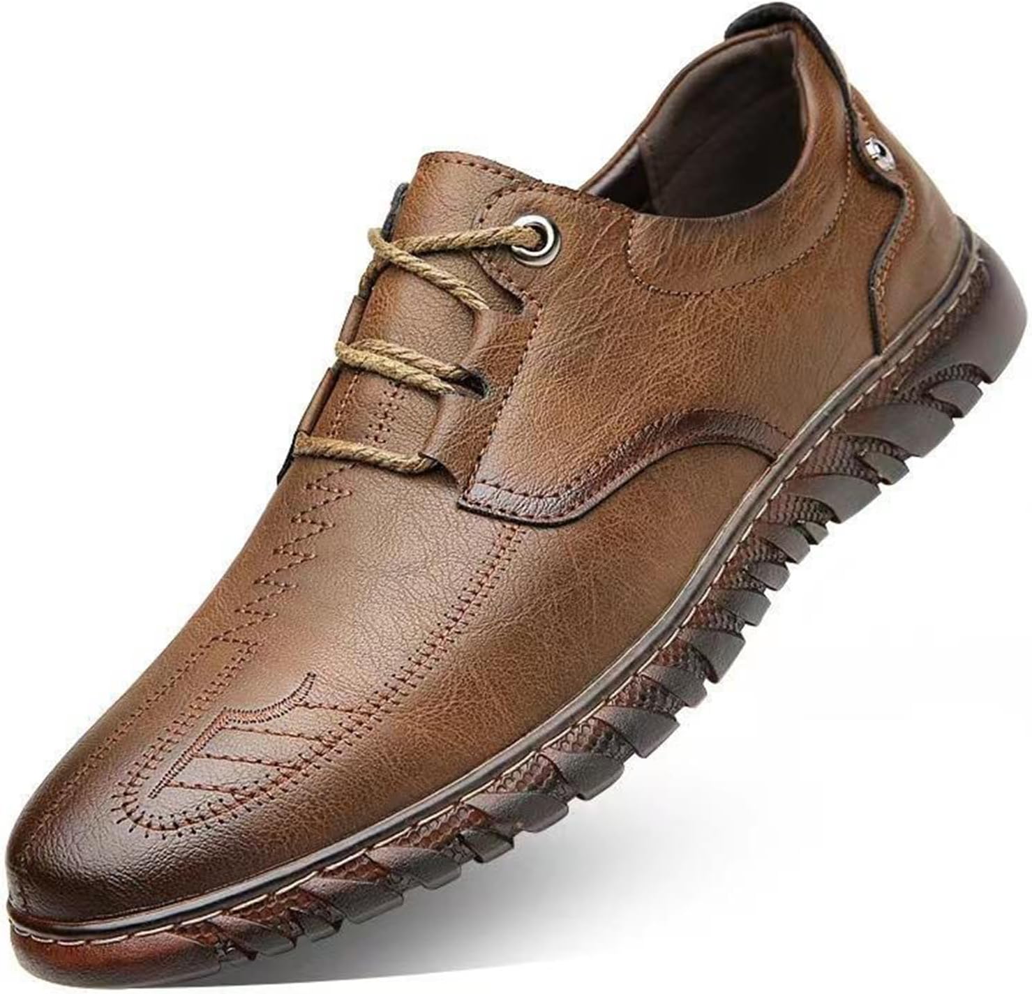 

Мужские оксфорды с плоской подошвой, слипоны и шнуровкой, мягкая подошва, удобные прогулочные, нескользящие, деловые туфли Ephirebra, коричневый