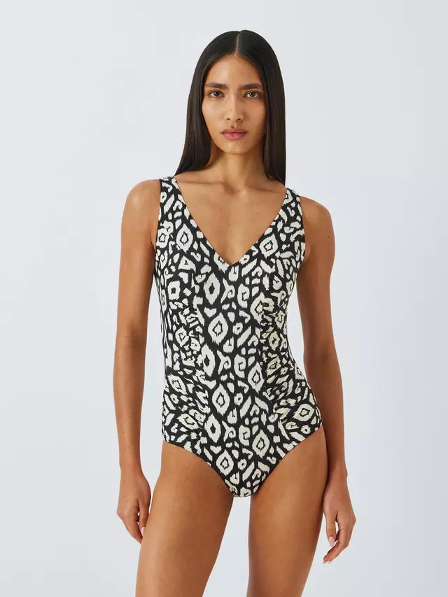 

Купальник John Lewis Maya Aztec Ruched, цвет black/multi