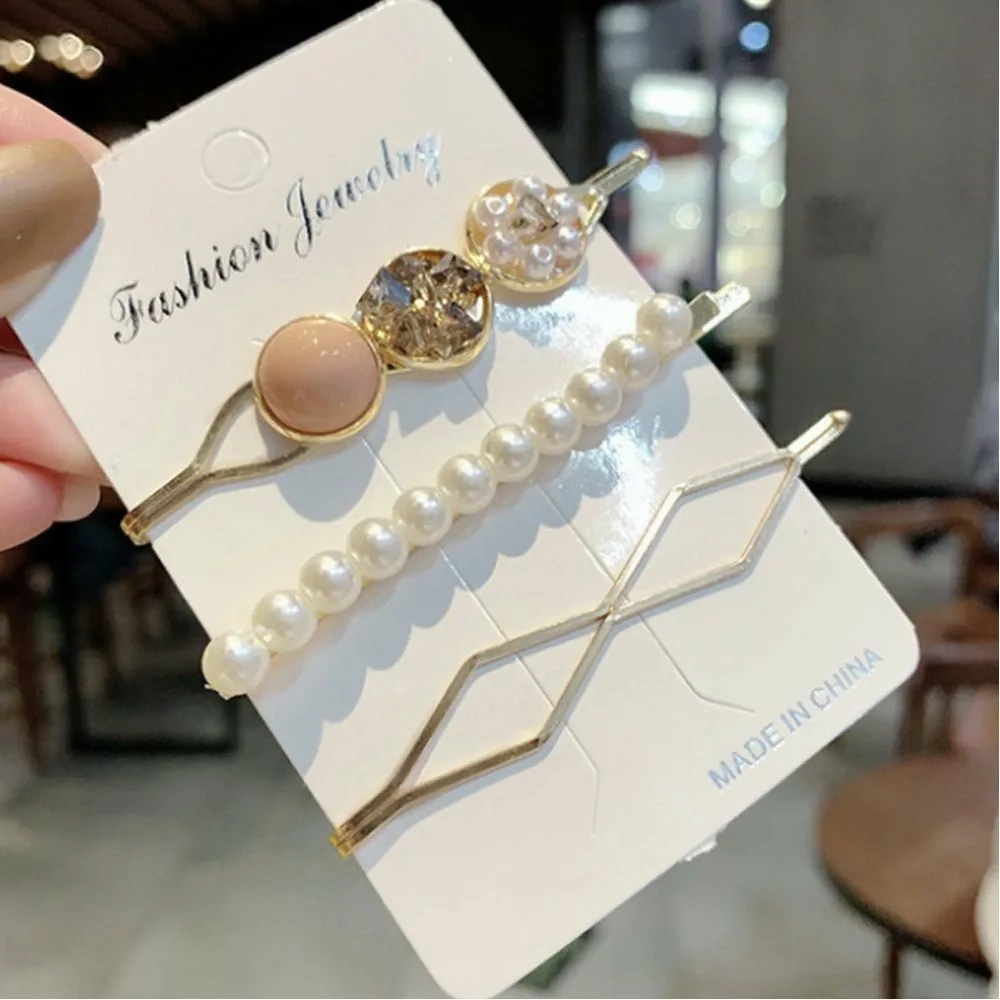 Стильный набор из 3 заколок для волос Aimoon, Light pink