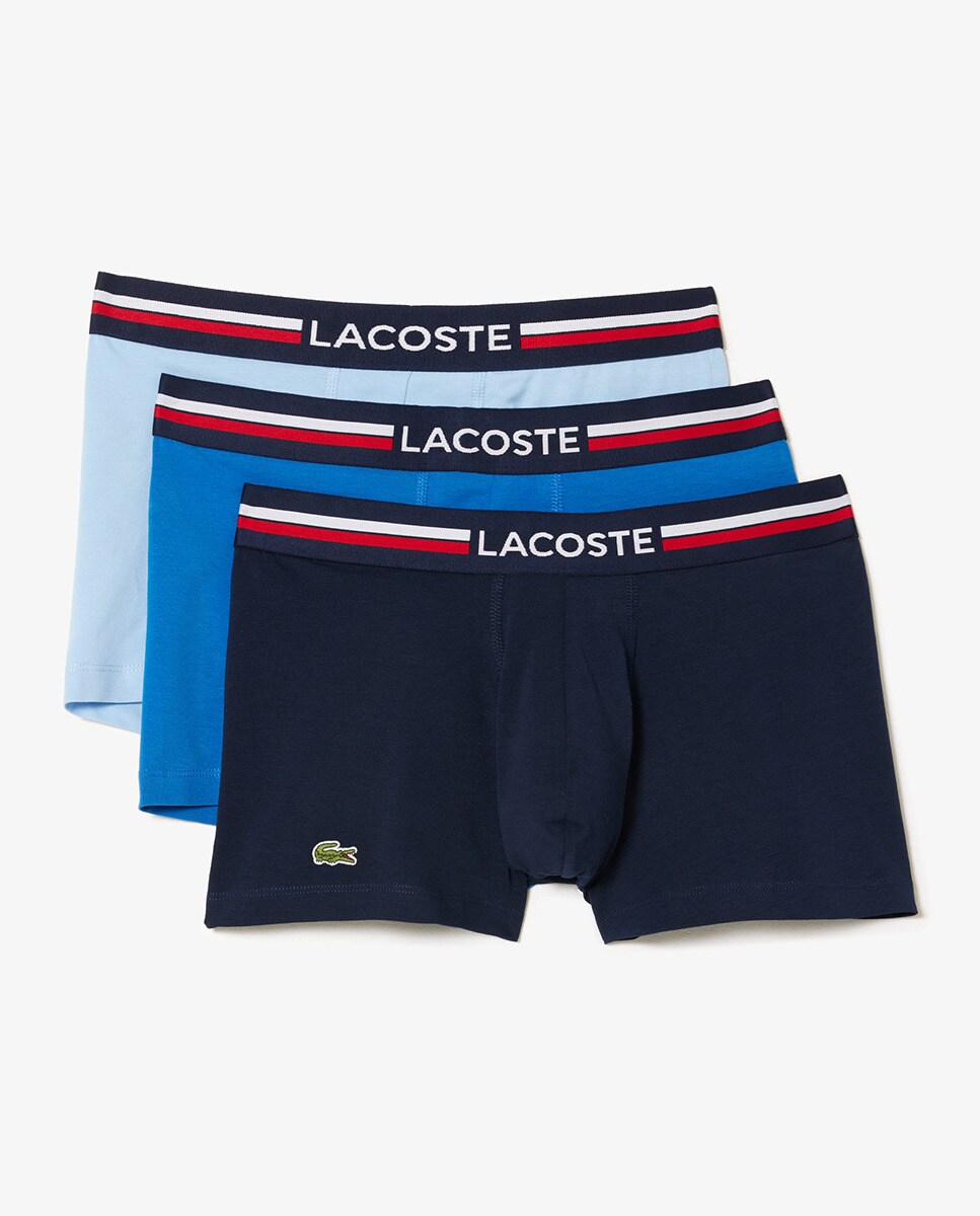 

Комплект из трех мужских тканевых боксеров Lacoste, синий