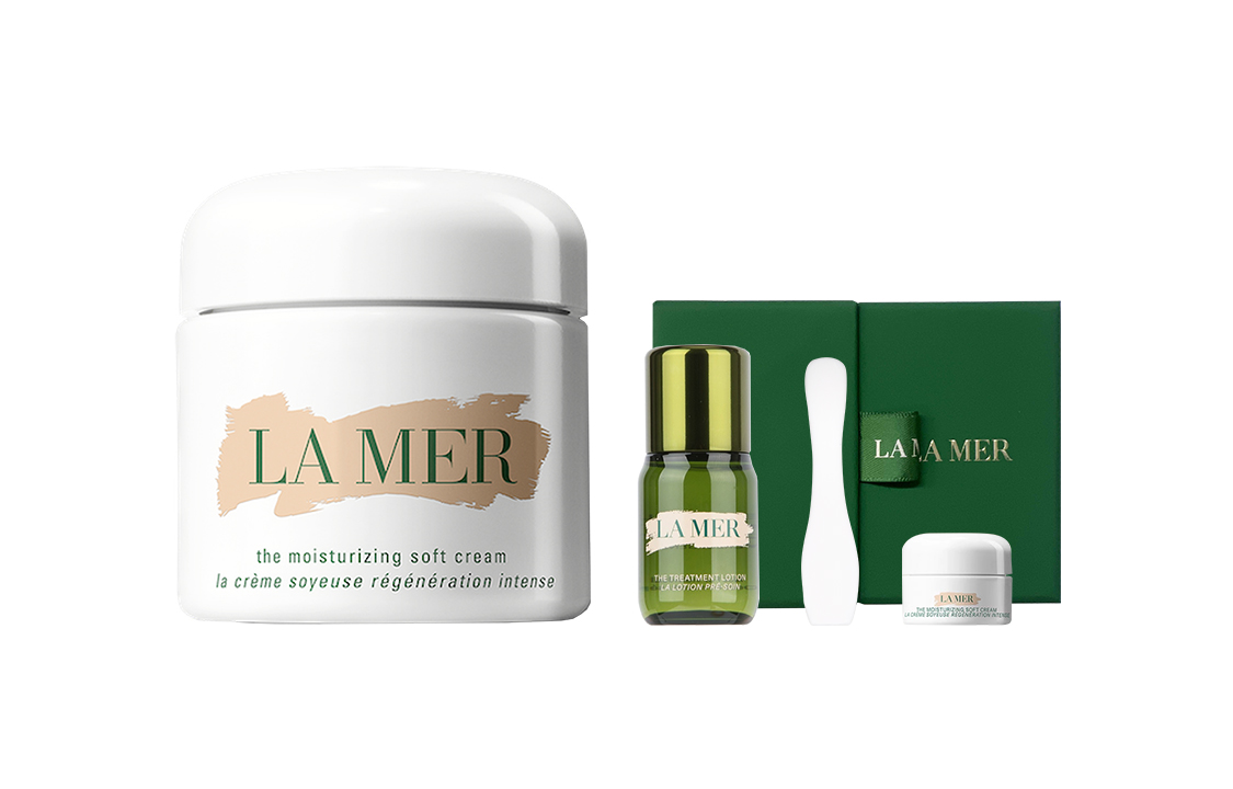 Набор для ухода за кожей La Mer: крем The Moisturizing Soft Cream, 30 мл + лосьон-эссенция The Treatment Lotion, 15 мл + пробник The Moisturizing Soft Cream, 3,5 мл — фото 2