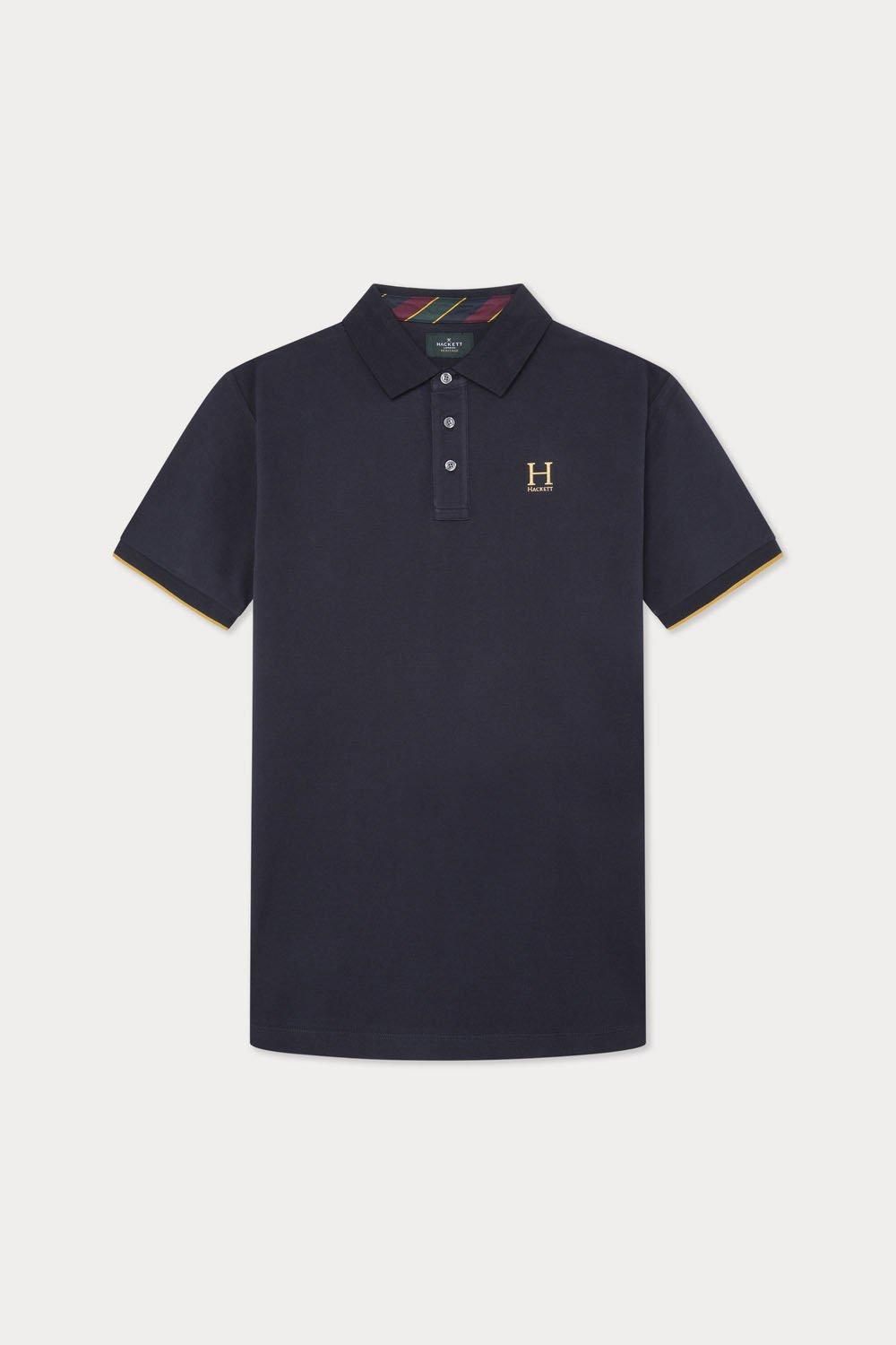 

Рубашка-поло Hackett Heritage Small H Logo с коротким рукавом, темно-синий