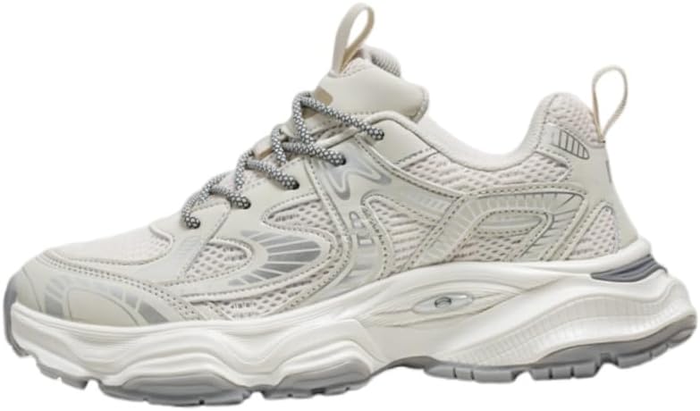 

Мужские спортивные кроссовки с толстой подошвой на шнуровке, ударопрочные, дышащие, для бега, всесезонные, резиновые Fusecottc, слоновая кость